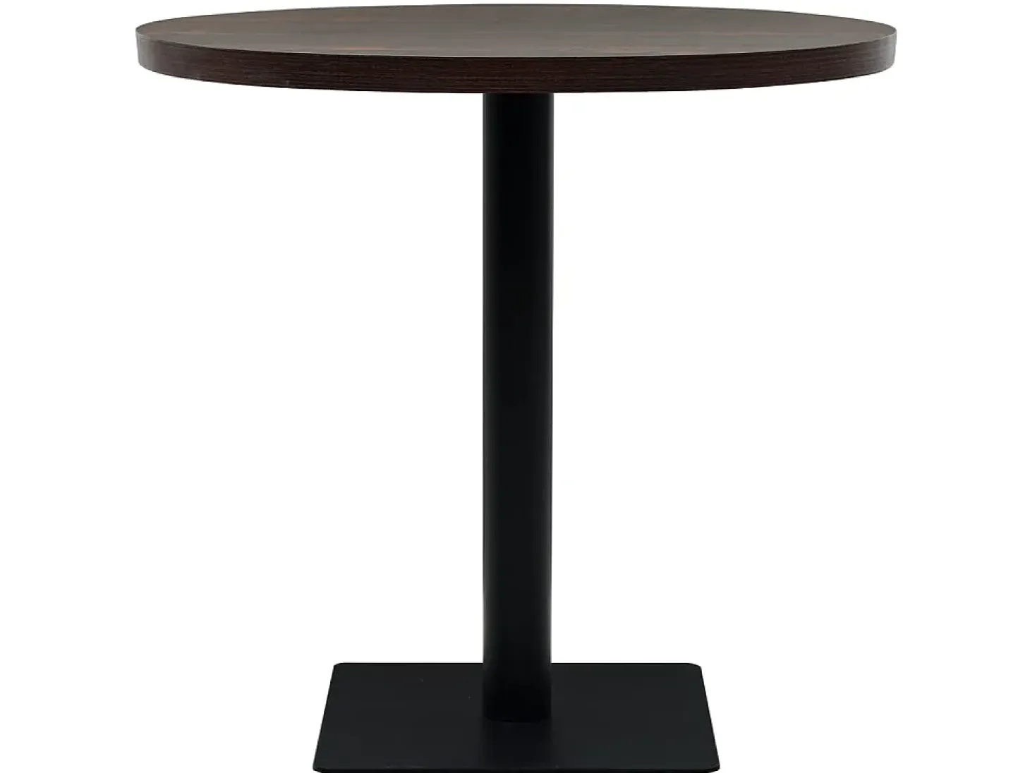 Mesa de bar bistró MDF y acero redonda fresno oscuro 80x75 cm ES887399