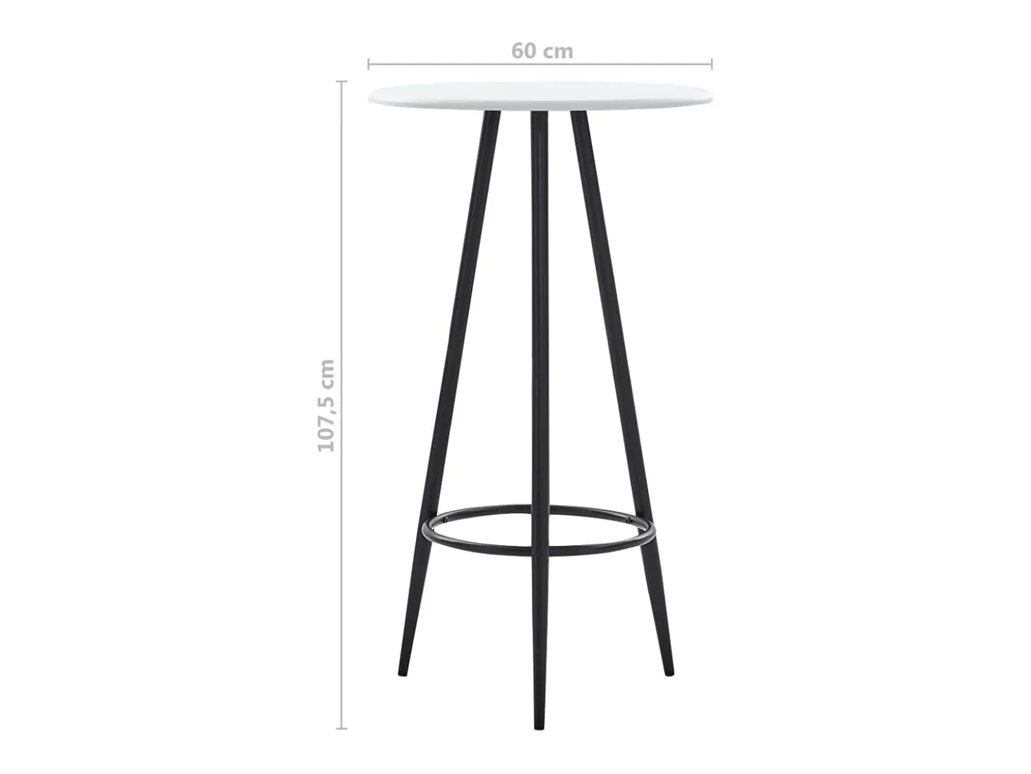 Mesa de bar blanca 60 x 107,5 cm MDF