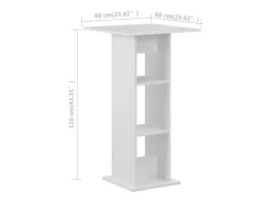 Mesa de bar Blanca 60x60x110 cm