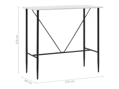 Mesa de bar Blanca 120x60x110 cm MDF