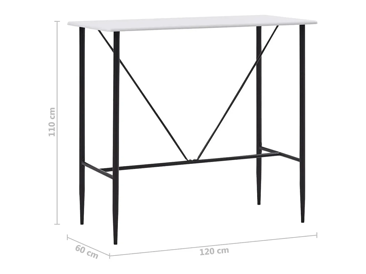 Mesa de bar Blanca 120x60x110 cm MDF