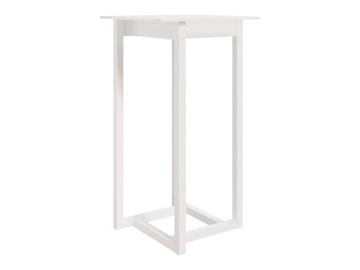 Mesa de bar blanca 60x60x110 cm Madera maciza de pino