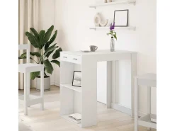 Mesa de bar blanca 102x70x103,5 cm madera de ingeniería