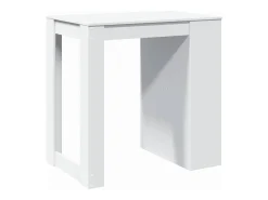 Mesa de bar blanca 102x70x103,5 cm madera de ingeniería