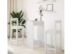 Mesa de bar blanca 51x50x103,5 cm madera de ingeniería
