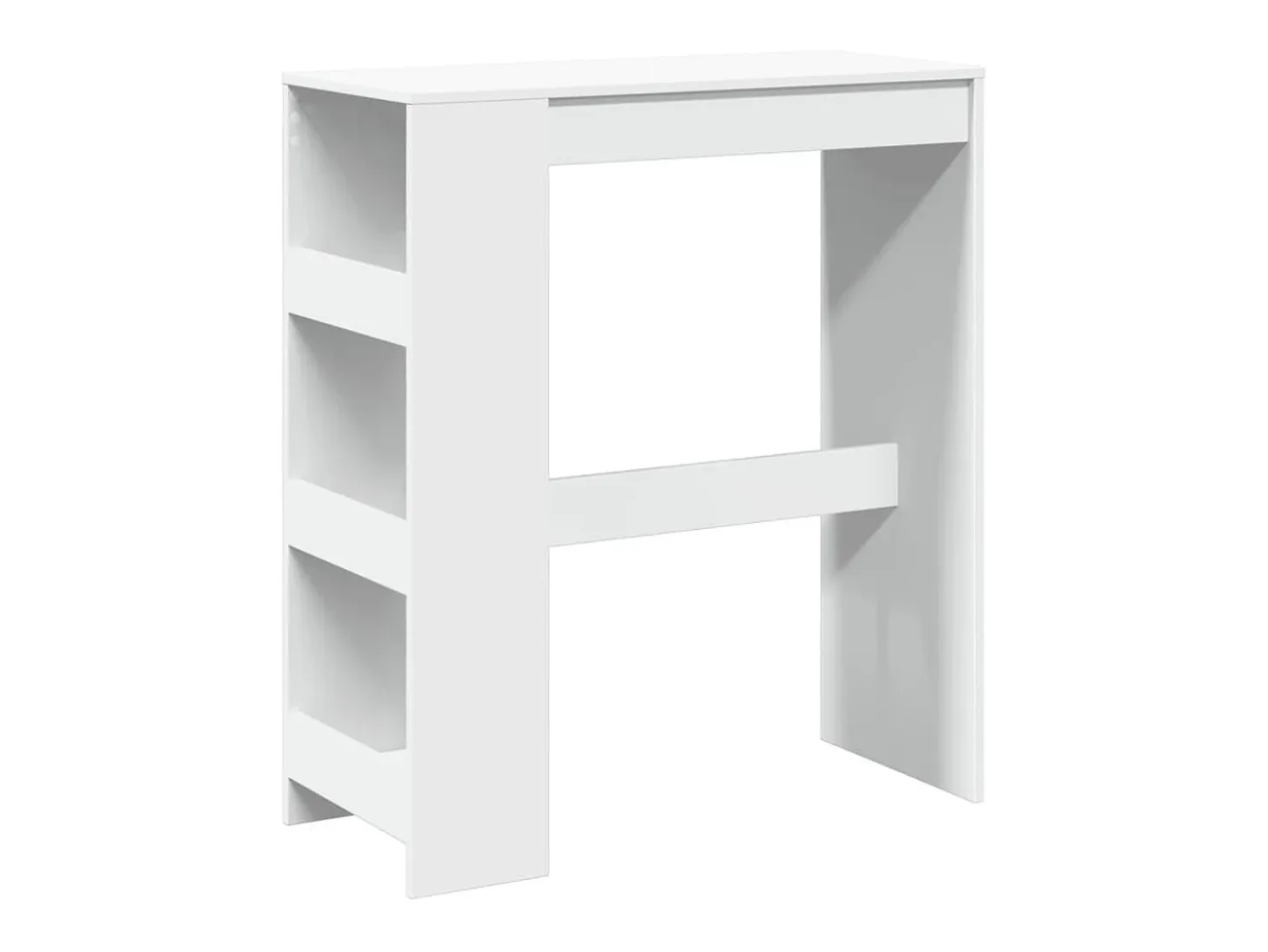 Mesa de bar blanca y estantes 90x40x103,5 cm madera de ingeniería
