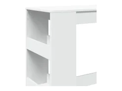 Mesa de bar blanca y estantes 90x40x103,5 cm madera de ingeniería
