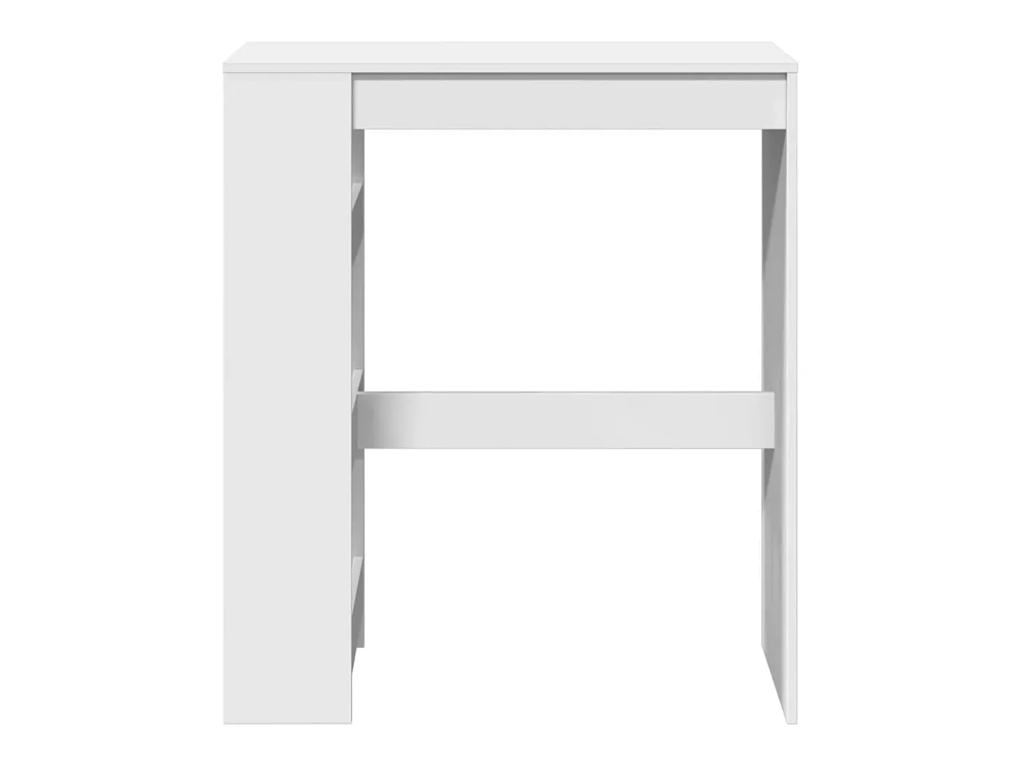 Mesa de bar blanca y estantes 90x40x103,5 cm madera de ingeniería