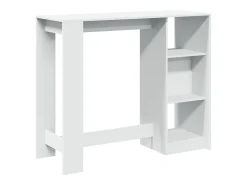 Mesa de bar blanca y estante 124x46x103,5 cm madera de ingeniería