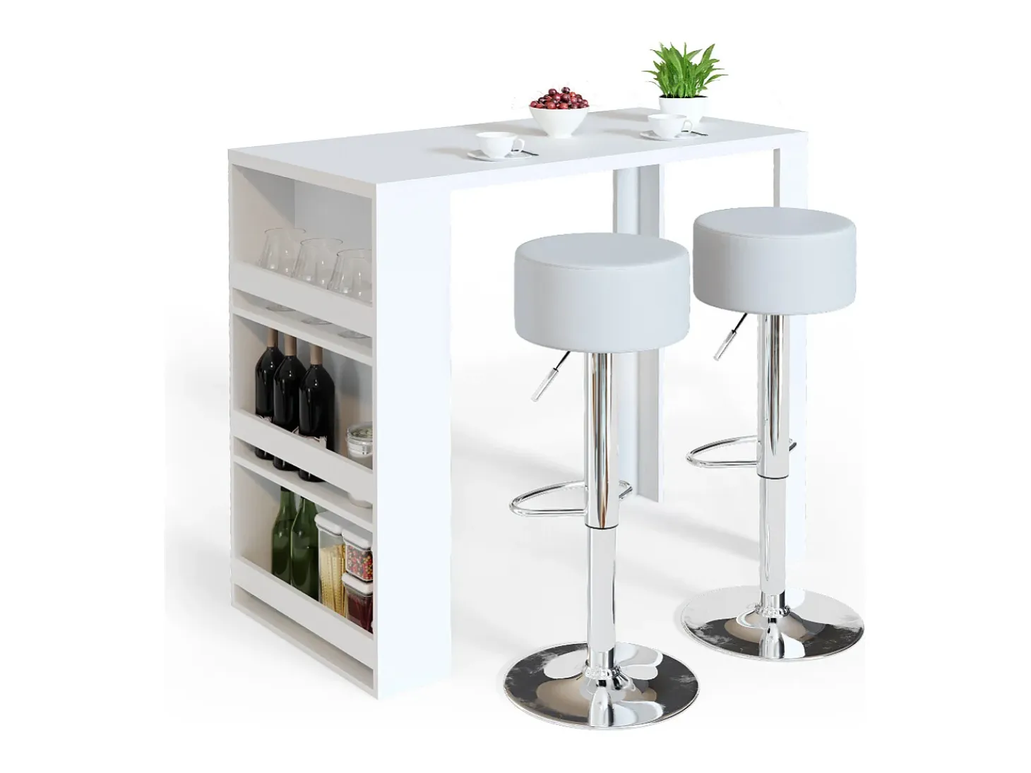 Mesa de bar blanco 57x117x106
