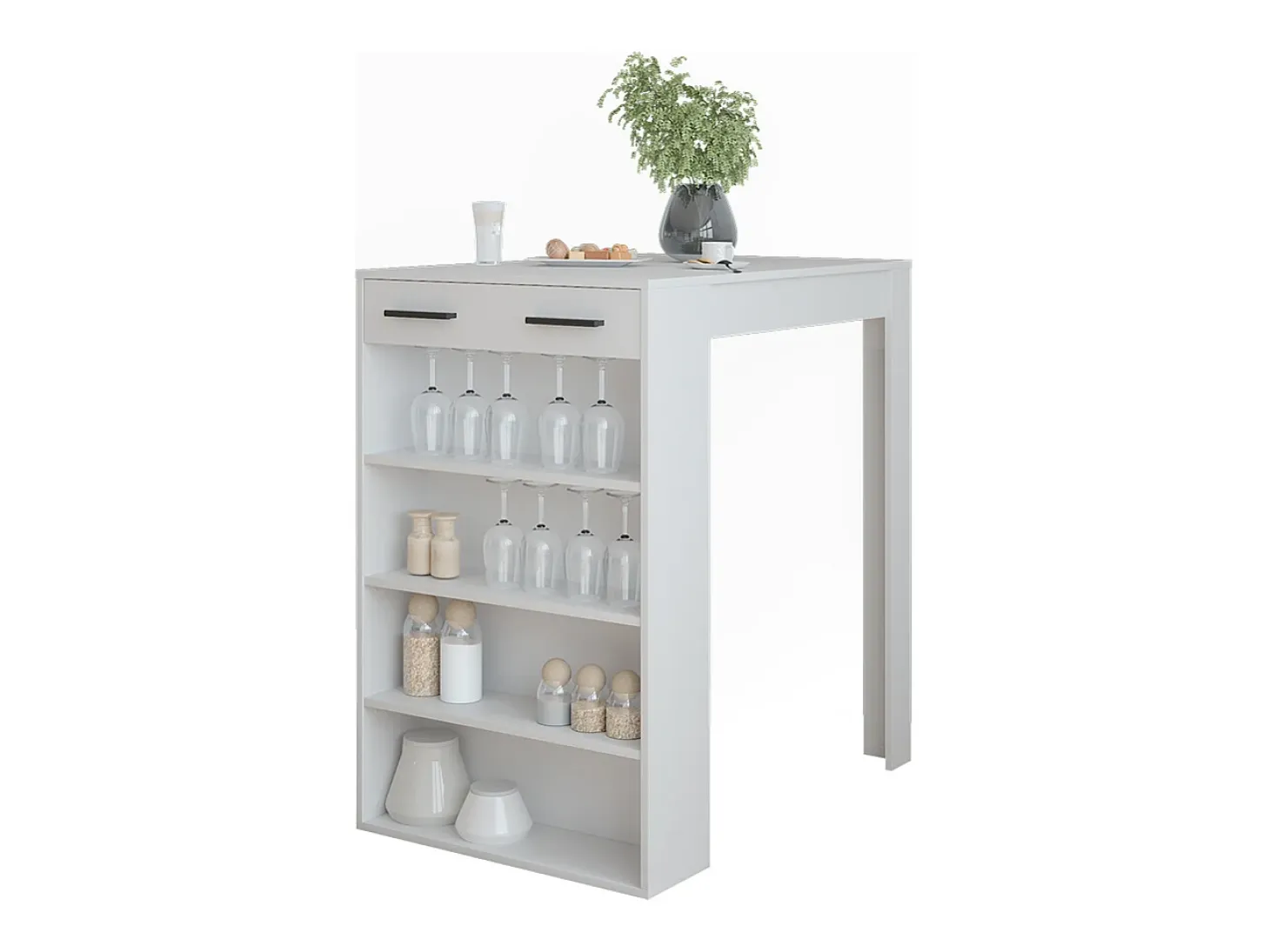 Mesa de bar blanco 67x100x106 repose