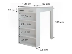 Mesa de bar blanco 67x100x106 repose