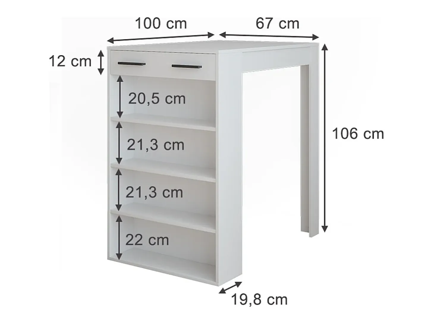 Mesa de bar blanco 67x100x106 repose