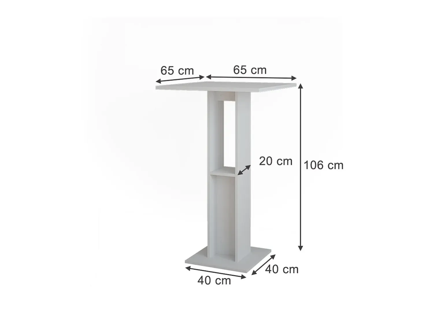 Mesa de bar blanco 65x65x106 repose