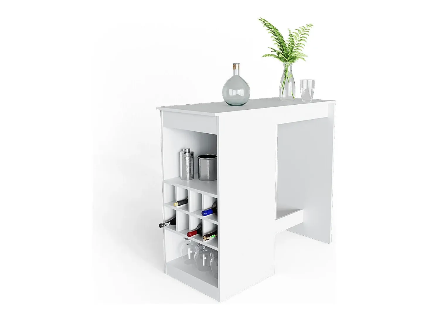 Mesa de bar blanco 115x50x104.6 ross