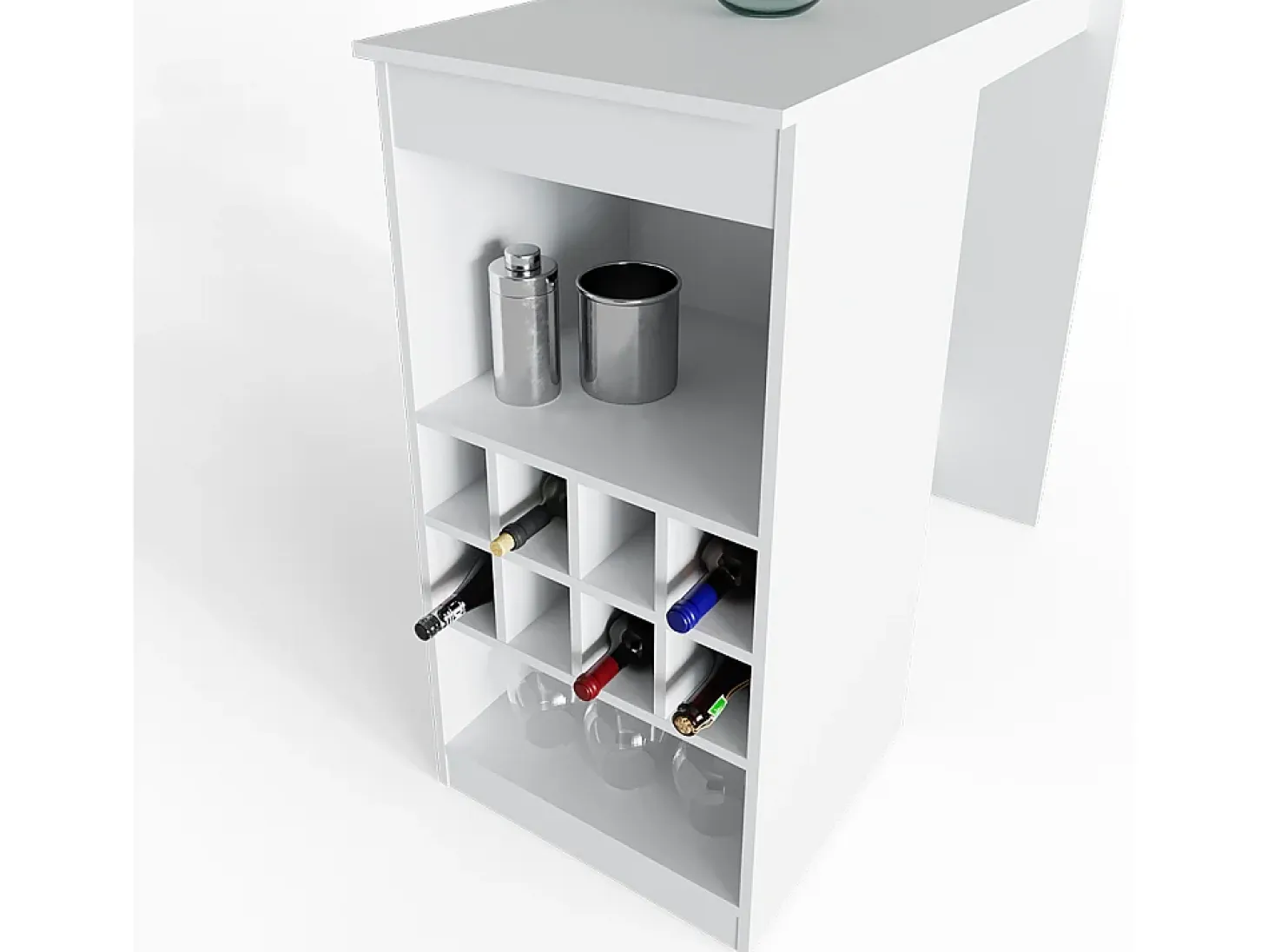 Mesa de bar blanco 115x50x104.6 ross