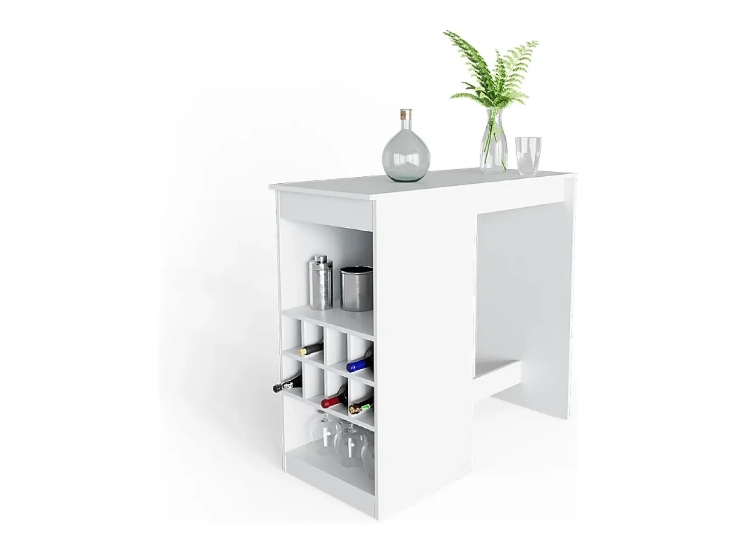 Mesa de bar blanco 115x50x104.6 ross