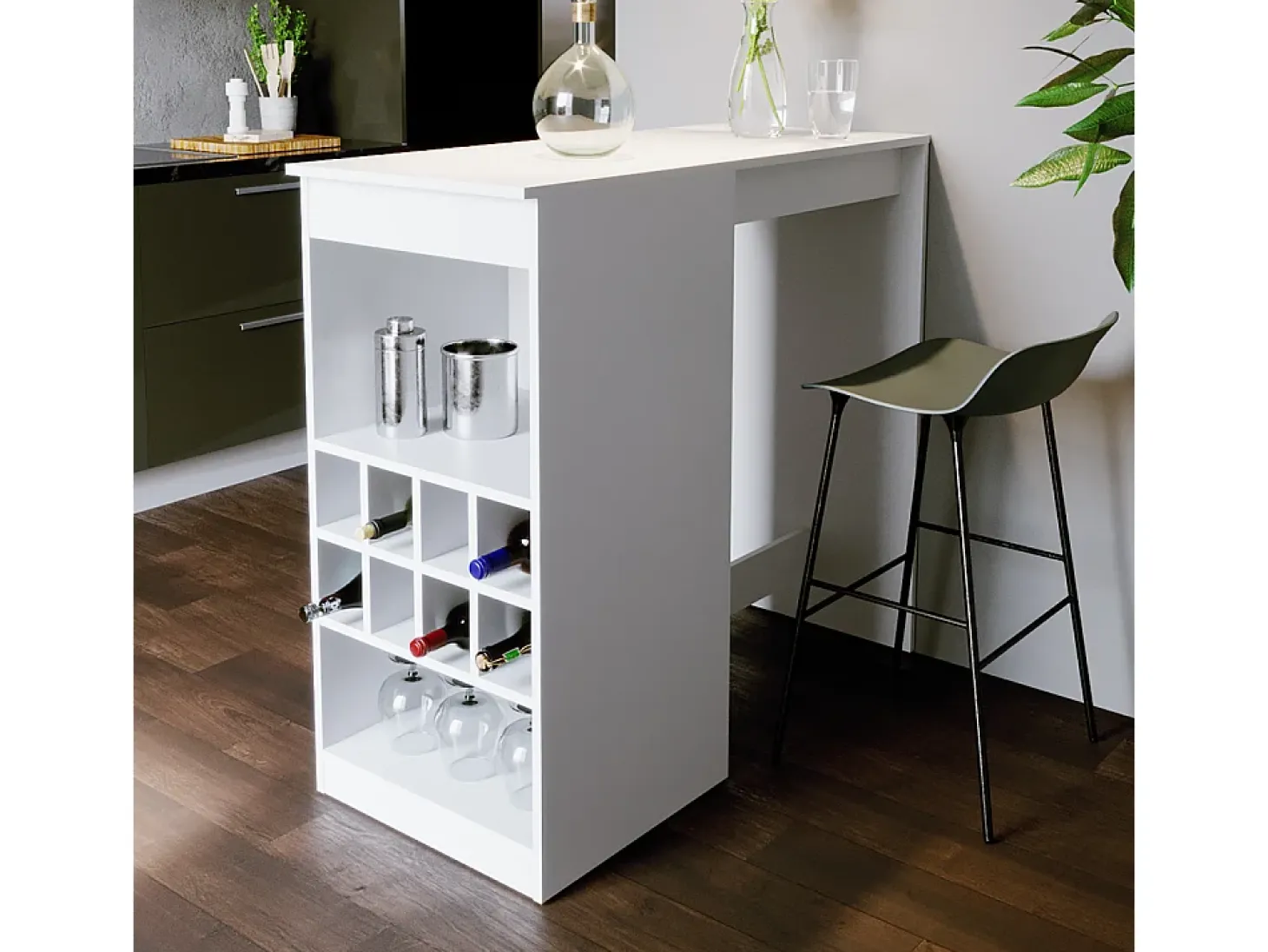 Mesa de bar blanco 115x50x104.6 ross