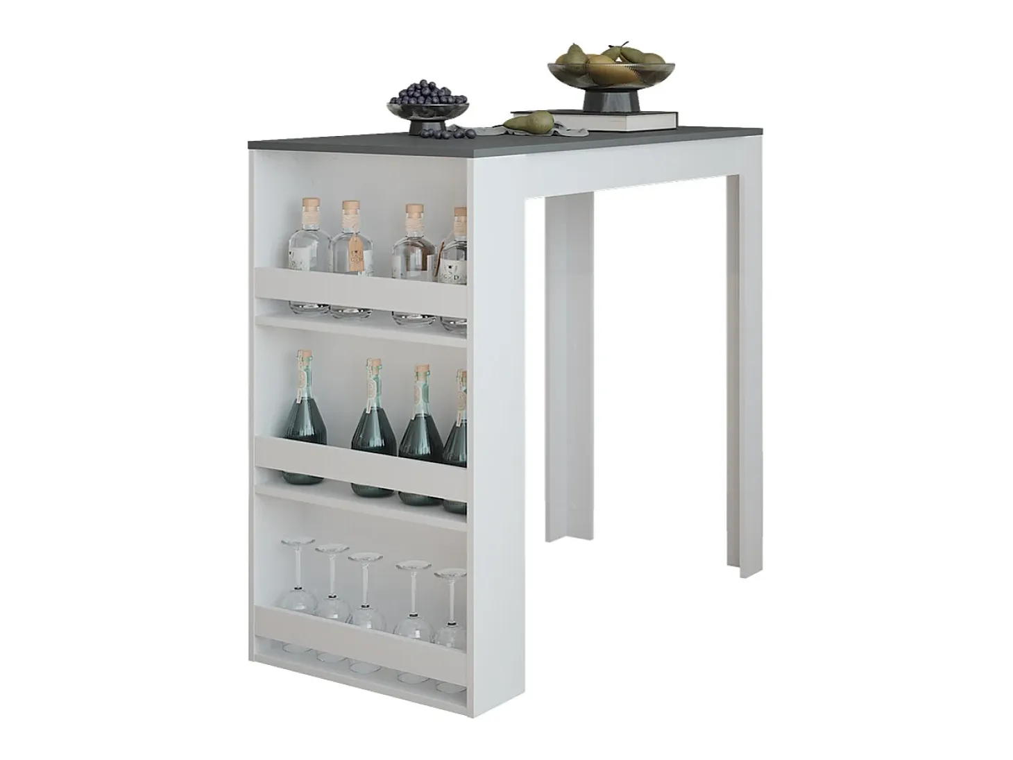 Mesa de bar blanco/antracita 57x117x106 repose