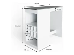 Mesa de bar blanco/antracita 115x50x104.6 ross