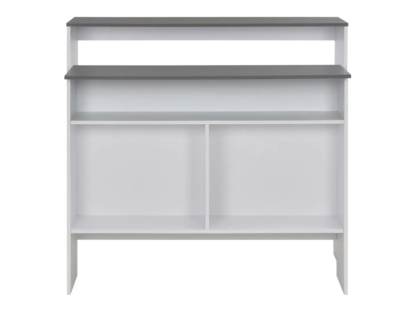 Mesa de bar con 2 tableros blanco y gris 130x40x120 cm ES634197