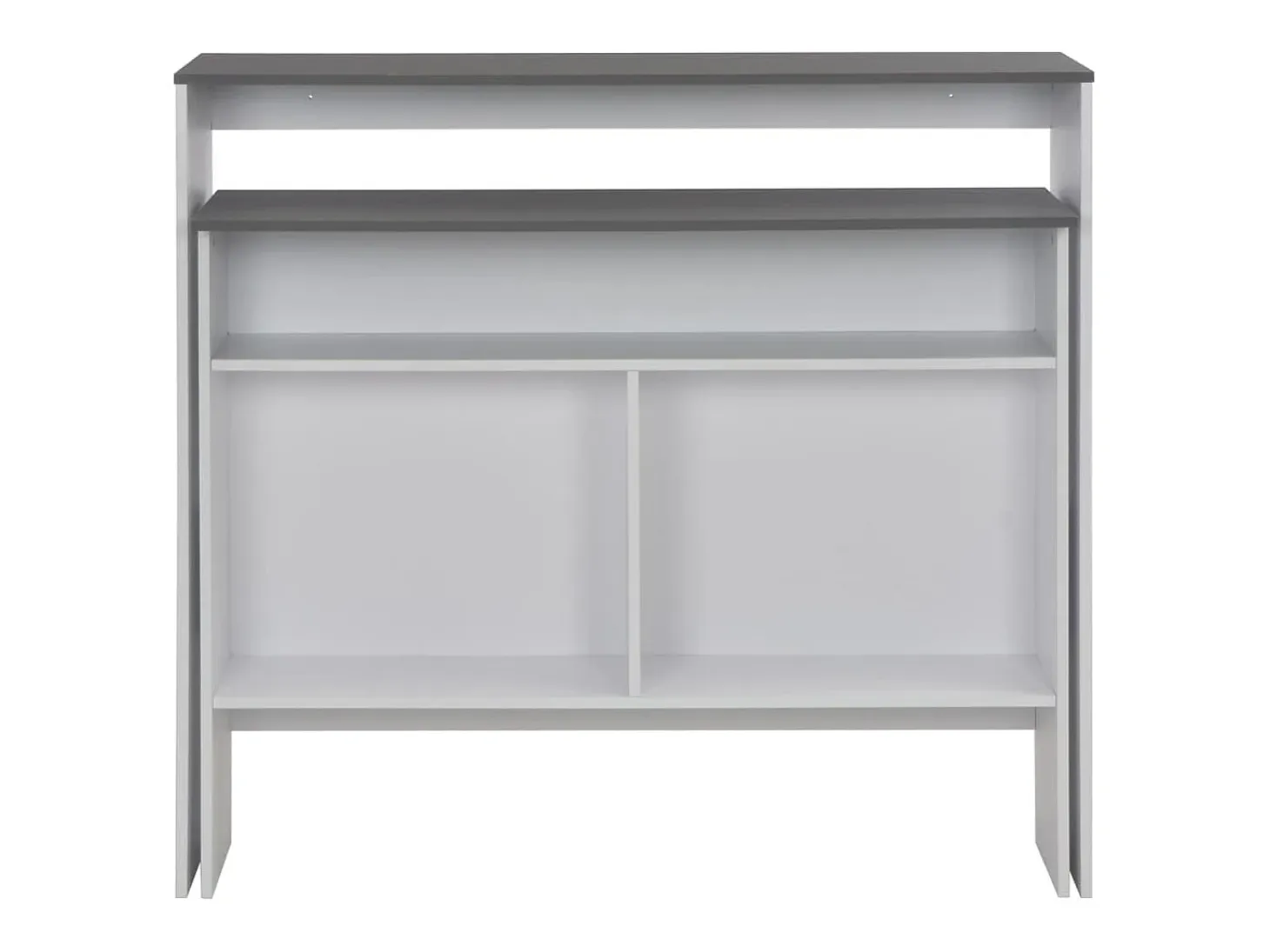 Mesa de bar con 2 tableros blanco y gris 130x40x120 cm ES634197