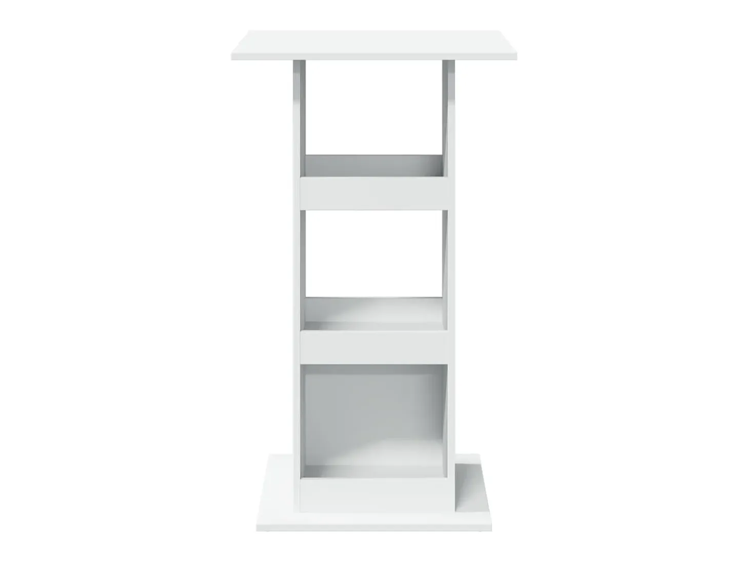 Mesa de bar con almacenaje blanca 60x60x102cm madera de ingeniería