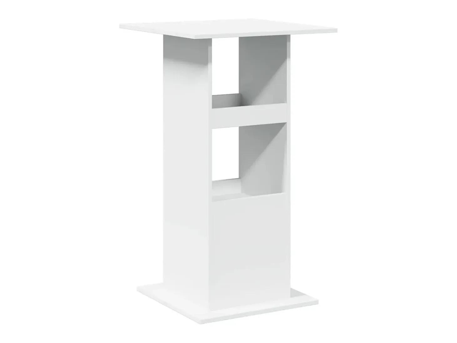 Mesa de bar con almacenaje blanca 60x60x102cm madera de ingeniería