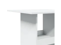 Mesa de bar con almacenaje blanca 60x60x102cm madera de ingeniería