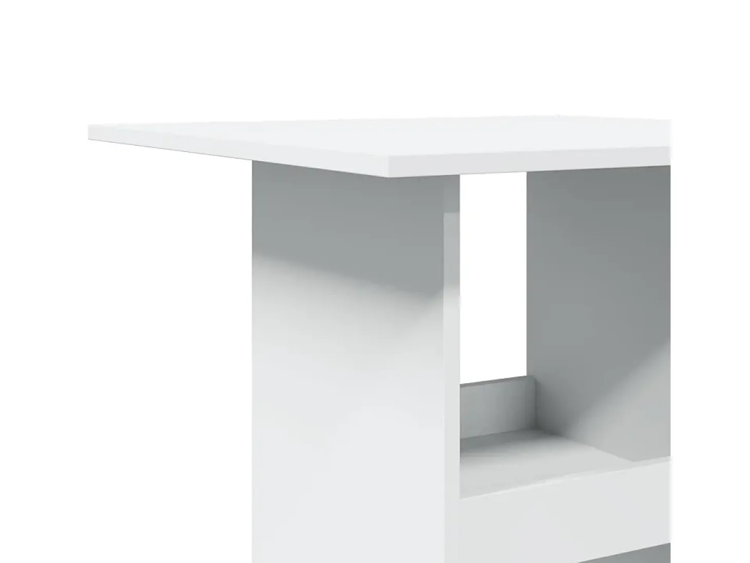 Mesa de bar con almacenaje blanca 60x60x102cm madera de ingeniería
