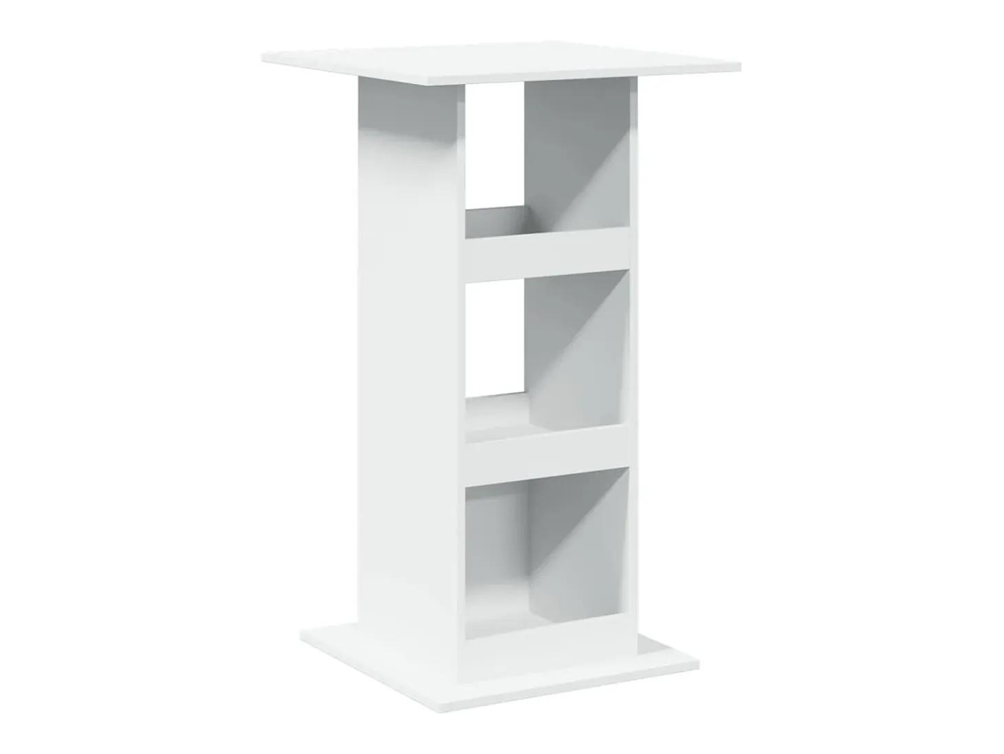 Mesa de bar con almacenaje blanca 60x60x102cm madera de ingeniería