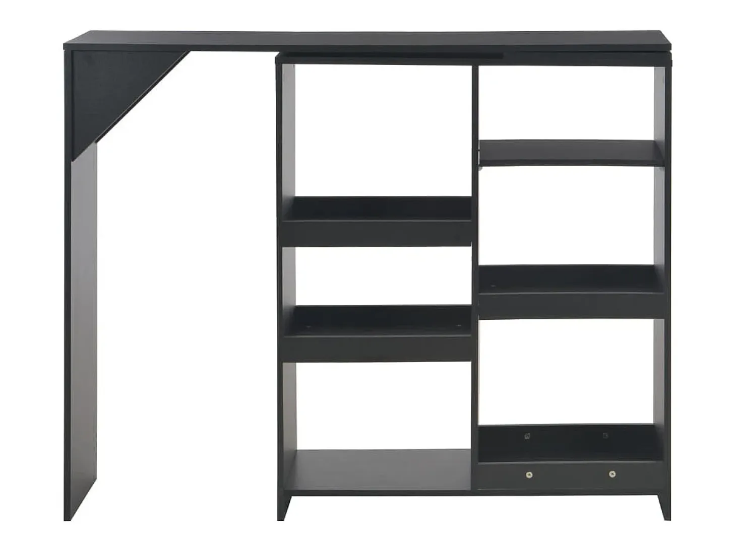 Mesa de bar con estante extraíble Negra 138x39x110 cm