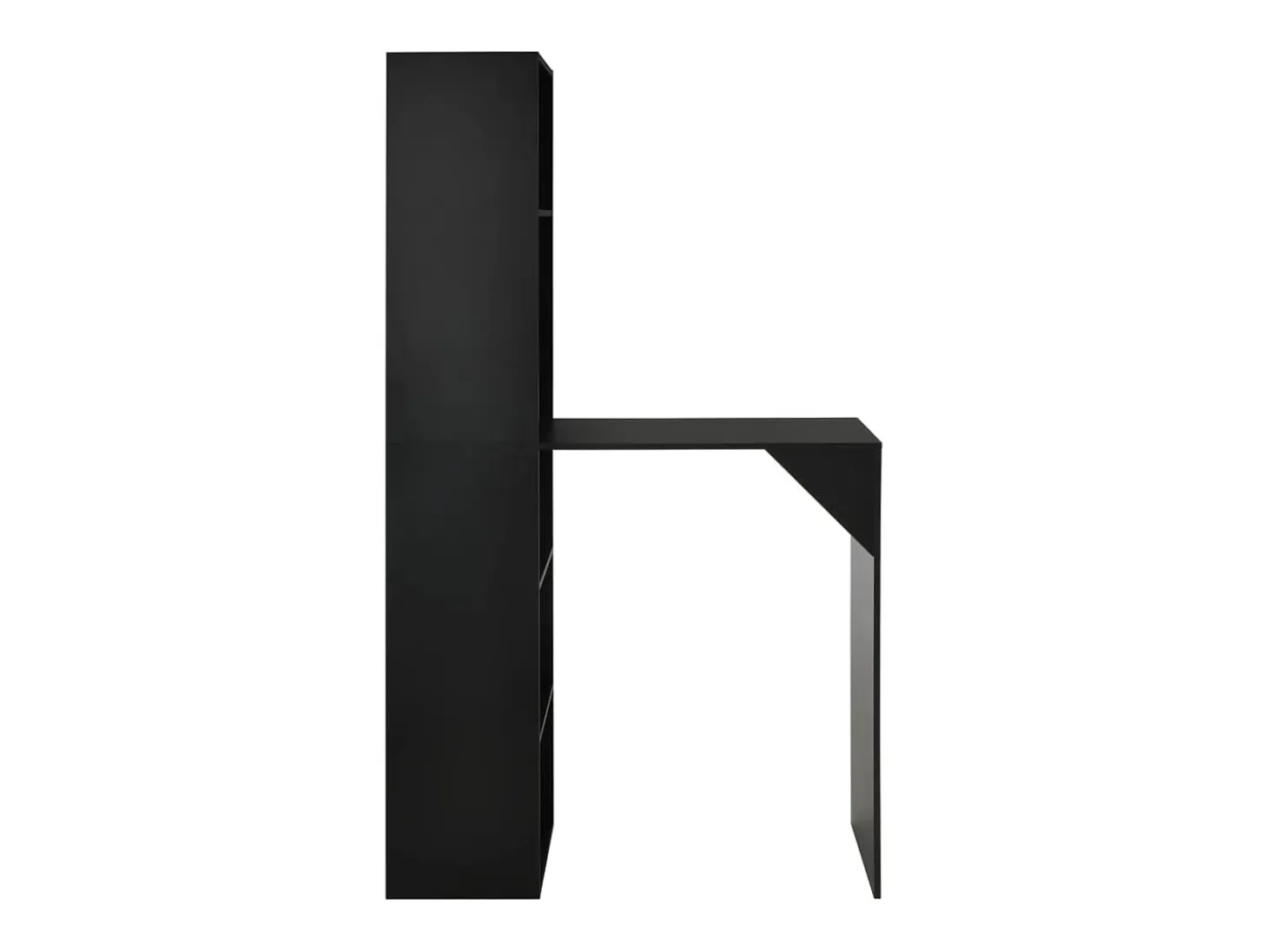 Mesa de bar con estantería alta negra 115x59x200 cm