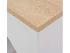 Mesa de bar con estantería blanca 115x59x200 cm