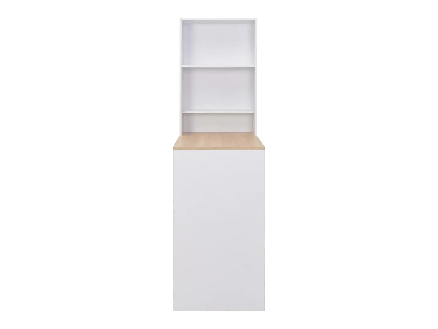 Mesa de bar con estantería blanca 115x59x200 cm