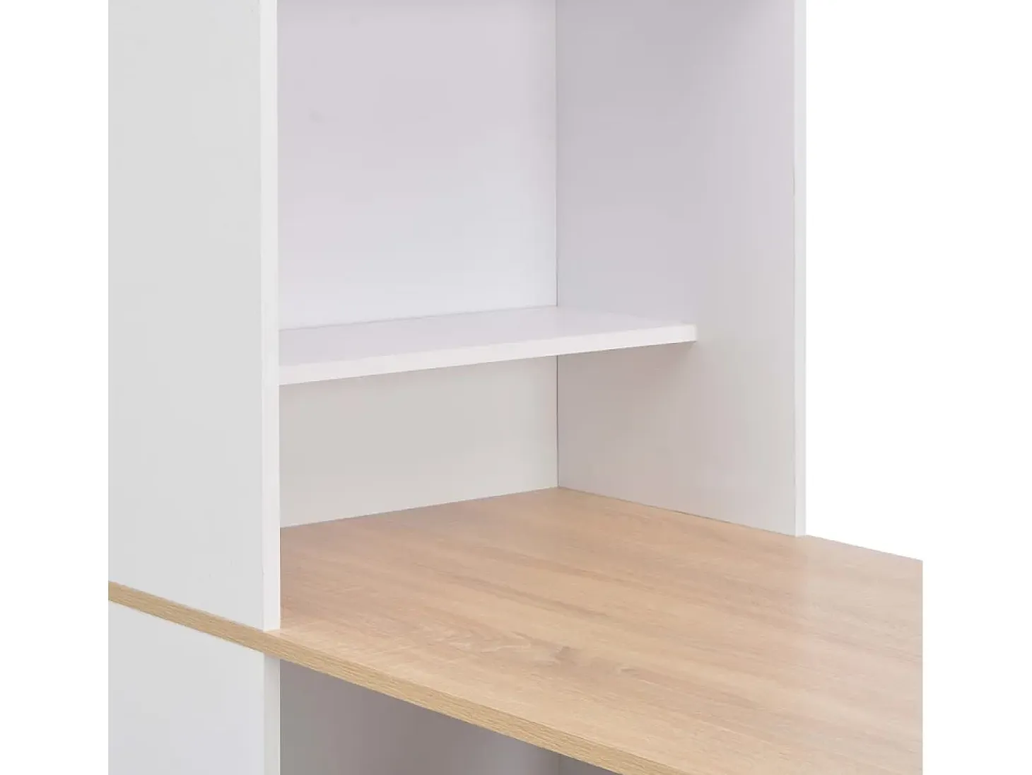 Mesa de bar con estantería blanca 115x59x200 cm