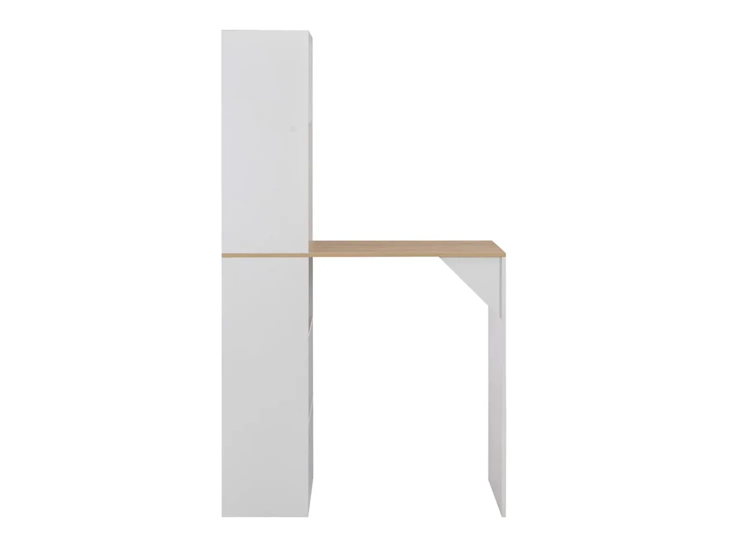 Mesa de bar con estantería blanca 115x59x200 cm