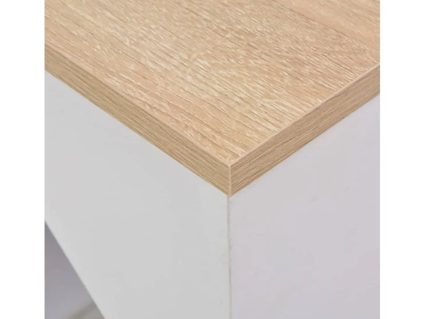 Mesa de bar con estantería blanca 115x59x200 cm