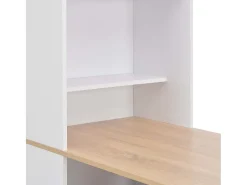 Mesa de bar con estantería blanca 115x59x200 cm ES379782