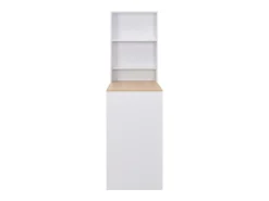Mesa de bar con estantería blanca 115x59x200 cm ES379782
