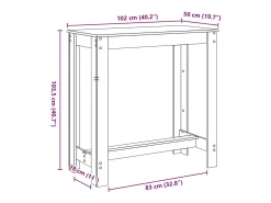 Mesa de bar de hormigón gris 102x50x103,5 cm madera de ingeniería