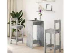 Mesa de bar de hormigón gris 51x50x103,5 cm madera de ingeniería