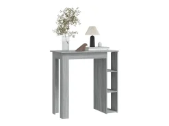 Mesa de bar de madera de ingeniería gris Sonoma con estante