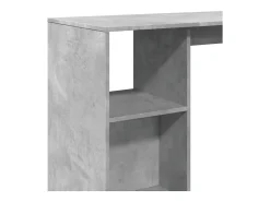 Mesa de bar de madera de ingeniería de color gris hormigón con estante