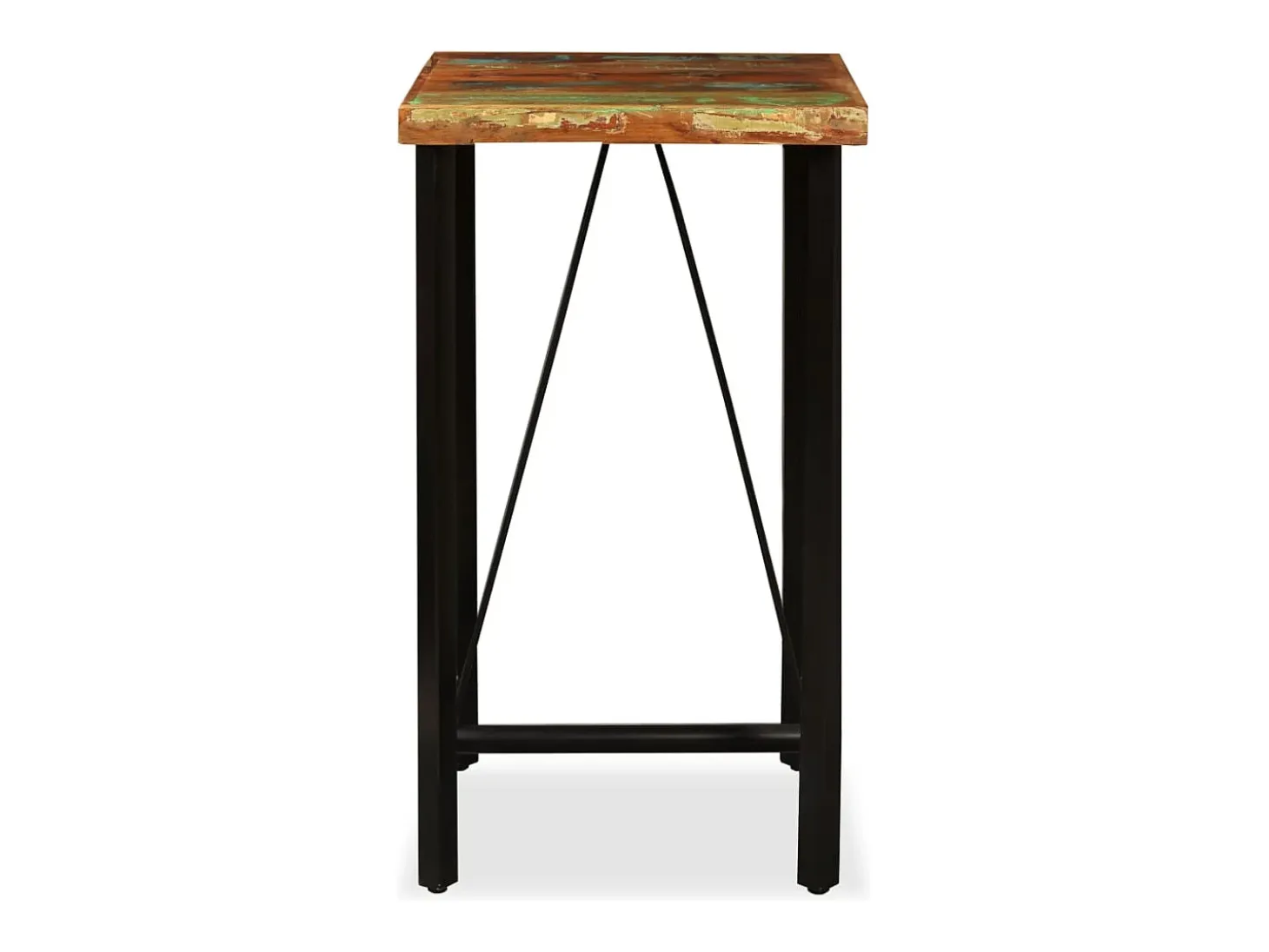 Mesa de bar de madera maciza reciclada 60x60x107 cm