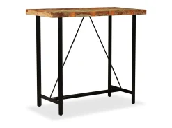 Mesa de bar de madera maciza reciclada 120x60x107 cm