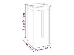 Mesa de bar de MDF negro 55x55x107 cm