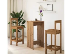 Mesa de bar de roble artesanal 51x50x103,5 cm madera de ingeniería