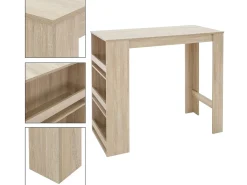 Mesa de bar de roble Sonoma con 3 estantes mesa de bistro de cocina ML-DESIGN