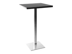 Mesa de bar diseño cuadrado negro pata central JORY